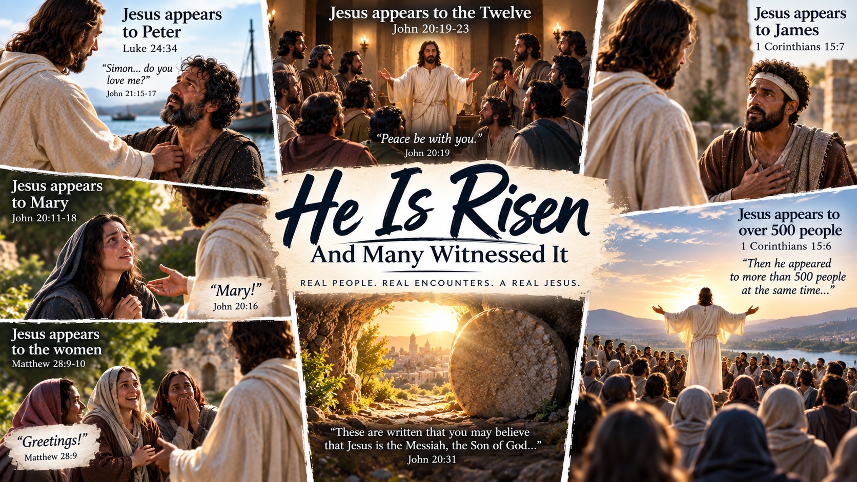 Jesus appearing to witnesses after his resurrection.